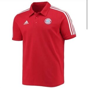 Adidas Bayern Munich Primegreen Red and White Polo Shirt GR0682 Men's Size L